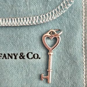 Tiffany & Co Sterling Silver Heart Key Mini Pendant